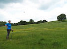 Lesley Prior looks out over her recently fence field  copyright DWT