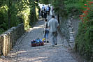 Strolling down to Clovelly - delivery by sledge