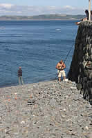 Fishing off Clovelly Quay