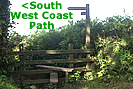 Footpath down to the South West Coast Path