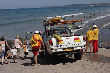 Lifeguards at Westward Ho! Beach photo copyright Pat Adams