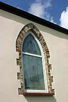 Ornate window of Woolsery Methodist Chapel